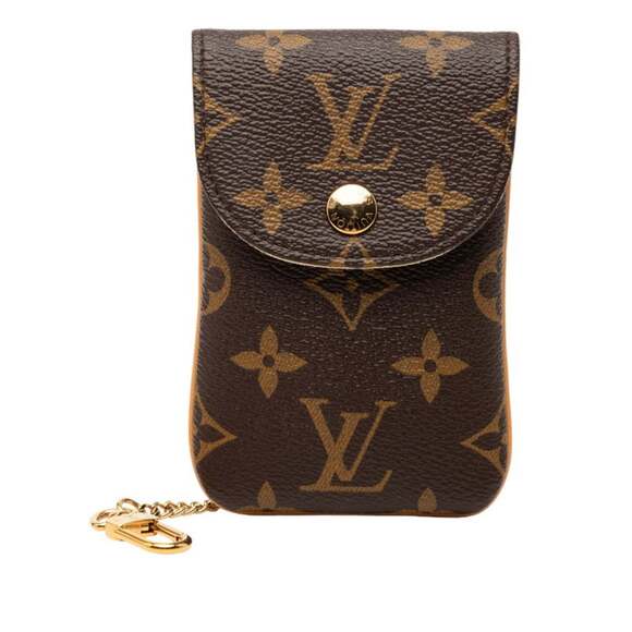 LOUIS VUITTON Brown Monogram Leather Pouch